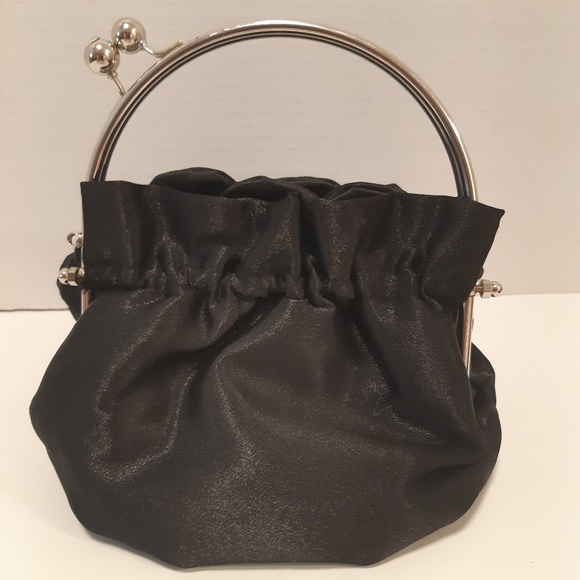 Black Flower Petal and Rhinstone Evening Bag - Picture 3 of 4